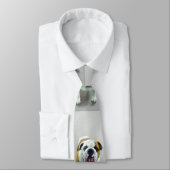 Bulldog-Malerei - Niedliche Original Hunde-Kunst Krawatte (Gebunden)