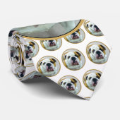 Bulldog-Malerei - Niedliche Original Hunde-Kunst Krawatte (Gerollt)