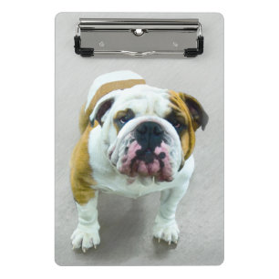 Bulldog-Malerei - Niedliche Original Hunde-Kunst Mini Klemmbrett