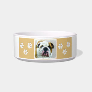 Bulldog-Malerei - Niedliche Original Hunde-Kunst Napf