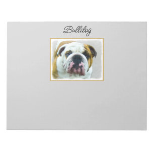 Bulldog-Malerei - Niedliche Original Hunde-Kunst Notizblock