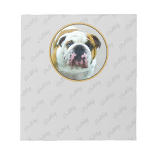 Bulldog-Malerei - Niedliche Original Hunde-Kunst Notizblock