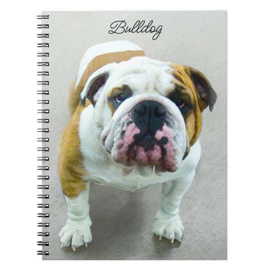 Bulldog-Malerei - Niedliche Original Hunde-Kunst Notizblock (Vorderseite)
