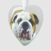 Bulldog-Malerei - Niedliche Original Hunde-Kunst Ornament (Vorderseite)