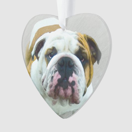 Bulldog-Malerei - Niedliche Original Hunde-Kunst Ornament (Vorderseite)