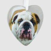 Bulldog-Malerei - Niedliche Original Hunde-Kunst Ornament (Vorderseite)