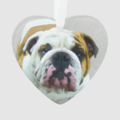 Bulldog-Malerei - Niedliche Original Hunde-Kunst Ornament (Rückseite)