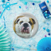 Bulldog-Malerei - Niedliche Original Hunde-Kunst Pappteller (Party)