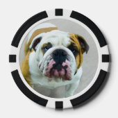 Bulldog-Malerei - Niedliche Original Hunde-Kunst Pokerchips (Vorderseite)