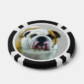 Bulldog-Malerei - Niedliche Original Hunde-Kunst Pokerchips (Einzeln)
