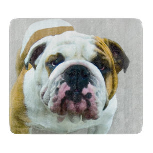 Bulldog-Malerei - Niedliche Original Hunde-Kunst Schneidebrett