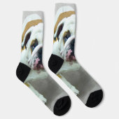 Bulldog-Malerei - Niedliche Original Hunde-Kunst Socken (Rechts)