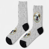 Bulldog-Malerei - Niedliche Original Hunde-Kunst Socken (Linkes Detail)