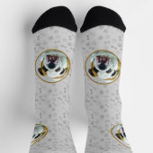 Bulldog-Malerei - Niedliche Original Hunde-Kunst Socken (Oben)