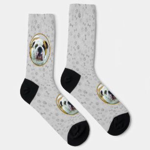 Bulldog-Malerei - Niedliche Original Hunde-Kunst Socken