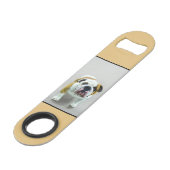 Bulldog-Malerei - Niedliche Original Hunde-Kunst Speed Flaschenöffner (Rückseite Schrägansicht)