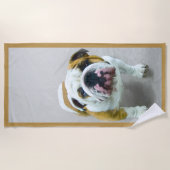 Bulldog-Malerei - Niedliche Original-Hunde-Kunst Strandtuch (Vorderseite)