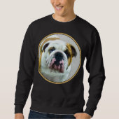 Bulldog-Malerei - Niedliche Original Hunde-Kunst Sweatshirt (Vorderseite)