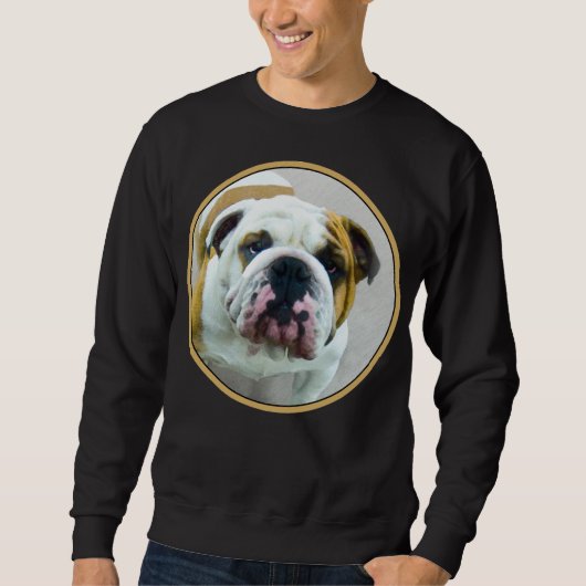 Bulldog-Malerei - Niedliche Original Hunde-Kunst Sweatshirt (Vorderseite)