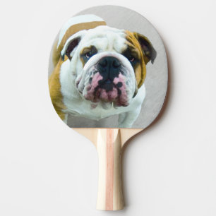 Bulldog-Malerei - Niedliche Original Hunde-Kunst Tischtennis Schläger