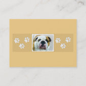 Bulldog-Malerei - Niedliche Original Hunde-Kunst Visitenkarte (Rückseite)
