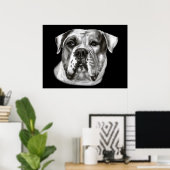 Bulldog-Malerei Poster (Heimbüro)