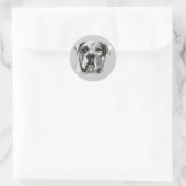 Bulldog-Malerei Runder Aufkleber (Tasche)