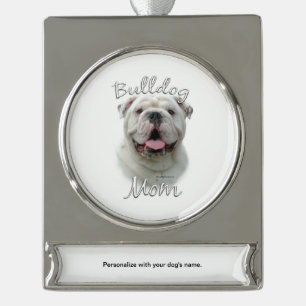Bulldog-Mama 2 Banner-Ornament Silber