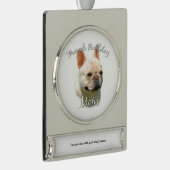 Bulldog-Mama 2 Banner-Ornament Silber (Rechts)