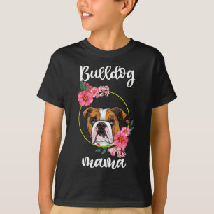 Bulldog-Mama Floral T-Shirt