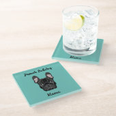 Bulldog Mama Glasuntersetzer (Schrägansicht)