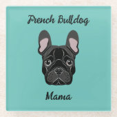 Bulldog Mama Glasuntersetzer (Vorderseite)