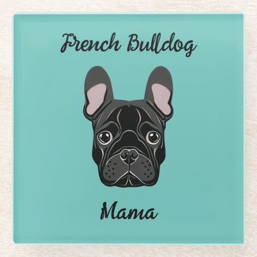 Bulldog Mama Glasuntersetzer (Vorderseite)
