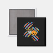 Bulldog Mama Halloween Pumpkin Magnet (Vorderseite/Rückseite)