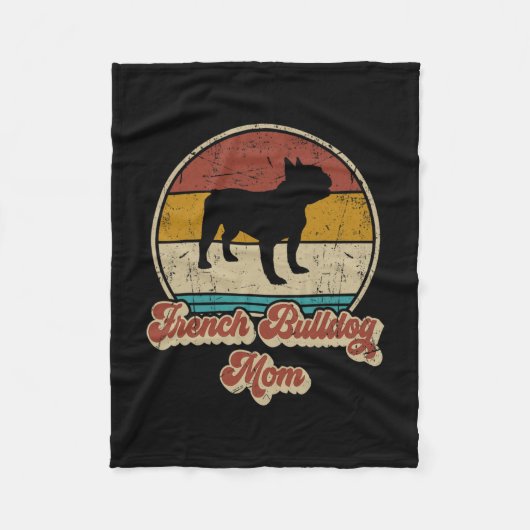 Bulldog Mama Hund Lover Geschenk für Frauen French Fleecedecke (Vorderseite)