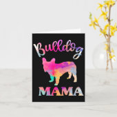 Bulldog Mama Karte (Gelbe Blume)