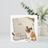 Bulldog-Mama Karte (Stehend Vorderseite)