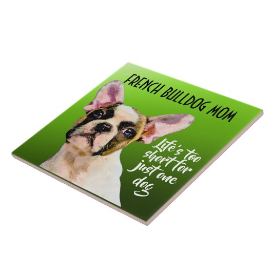 Bulldog Mama Keramik Tile Fliese (Seite)