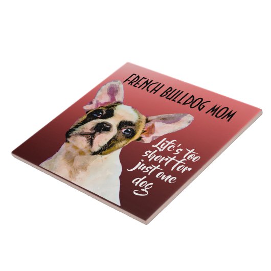Bulldog Mama Keramik Tile Fliese (Seite)