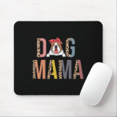 Bulldog Mama Leopard Print Hund Mama Mousepad (Mit Mouse)