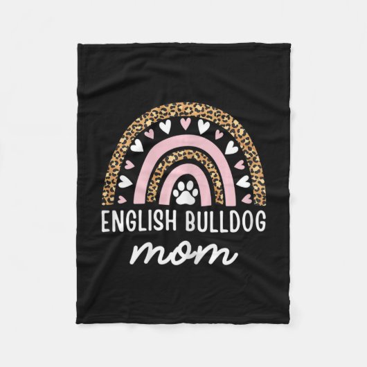Bulldog Mama Mama Rainbow Leopard Mütter Day Bulld Fleecedecke (Vorderseite)