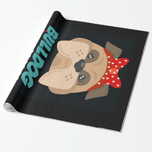 Bulldog-Mama   Personalisiert zu meiner Mama Geschenkpapier
