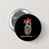 Bulldog Mama Pocket Bulldog Mama Muttertag Button (Vorne & Hinten)