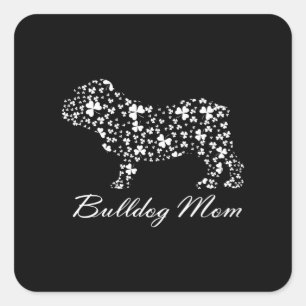 Bulldog Mama Shirt St Patricks T - Shirt für Mama Quadratischer Aufkleber