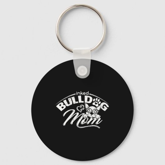 Bulldog Mama Tattoos Alte Englische Bulldog Mama T Schlüsselanhänger (Vorderseite)