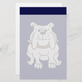 Bulldog Mascot auf Blue Briefpapier (Vorne/Hinten)