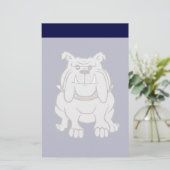 Bulldog Mascot auf Blue Briefpapier (Stehend Vorderseite)