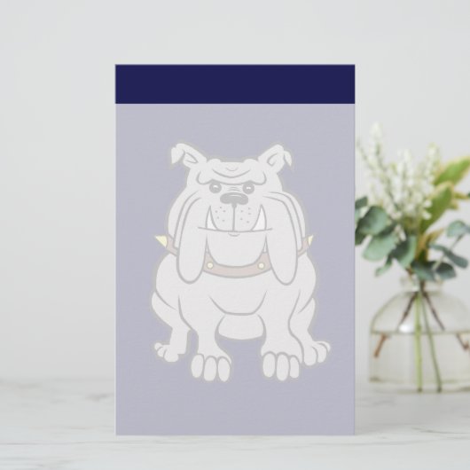Bulldog Mascot auf Blue Briefpapier (Stehend Vorderseite)