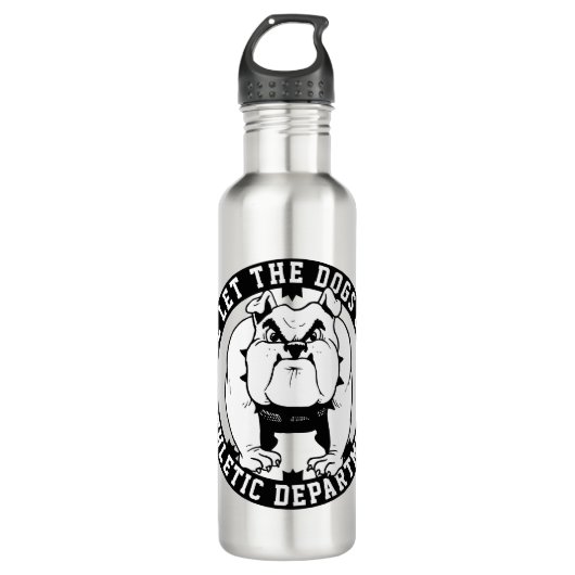 Bulldog Mascot Wir Ließ die Hunde aus der Schule A Edelstahlflasche (Vorderseite)
