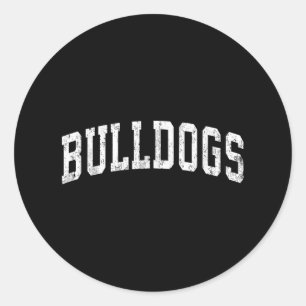 Bulldog-Maskottchen Vintage Athletik Sport Name De Runder Aufkleber
